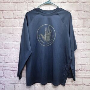 Body Glove Rash Guard Shirt Mens XL Blue UPF 50+ Swimming Surfwear Beachwear Y2K